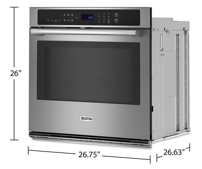 Maytag 27\" 4.3 Cu. Ft. Electric Single Wall Oven with True Convection - Fingerprint Resistant Stainl… 