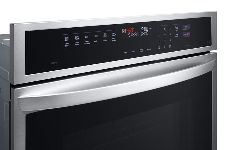 LG 30\" 4.7 Cu. Ft. Electric Wall Oven with Fan Convection - Smudge Proof Stainless Steel - WSEP4727F 