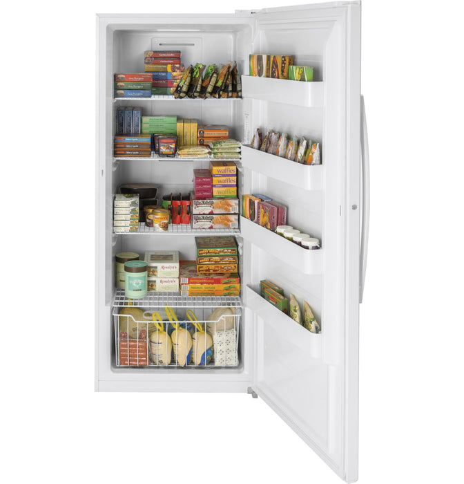 GE 21.3 Cu. Ft. Frost-Free Upright Freezer - White - FUF21SMRWW