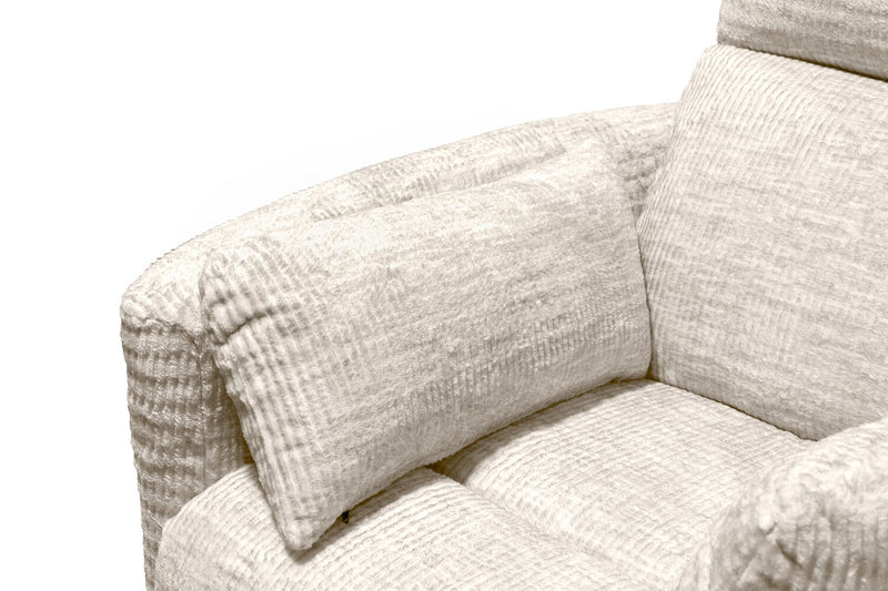 Remi 38\" Fabric Swivel Glider Reclining Chair – White