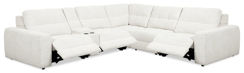Scott Living Elevate Modular 6-Piece Right-Facing Chenille Fabric Sectional with Power Reclining - Beige 