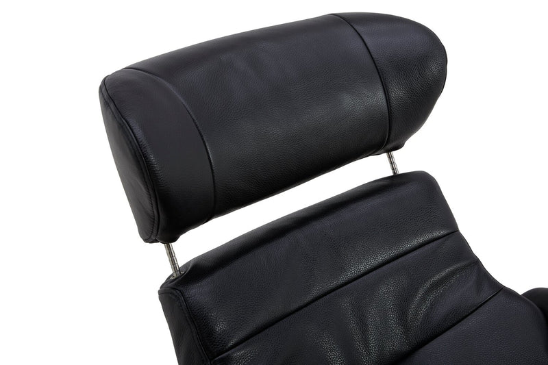 Halo Top-Grain Genuine Leather Swivel Reclining Chair with Footrest 