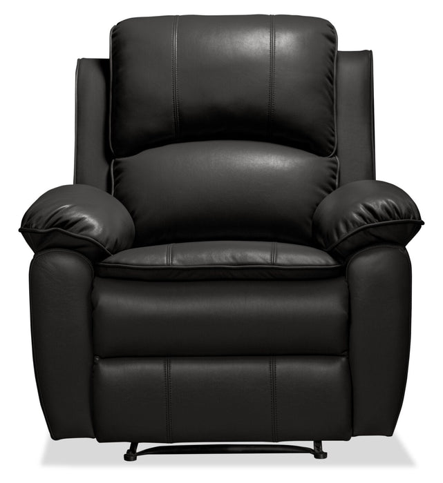 Chandler 37\" Leather-Look Fabric Reclining Chair - Grey 