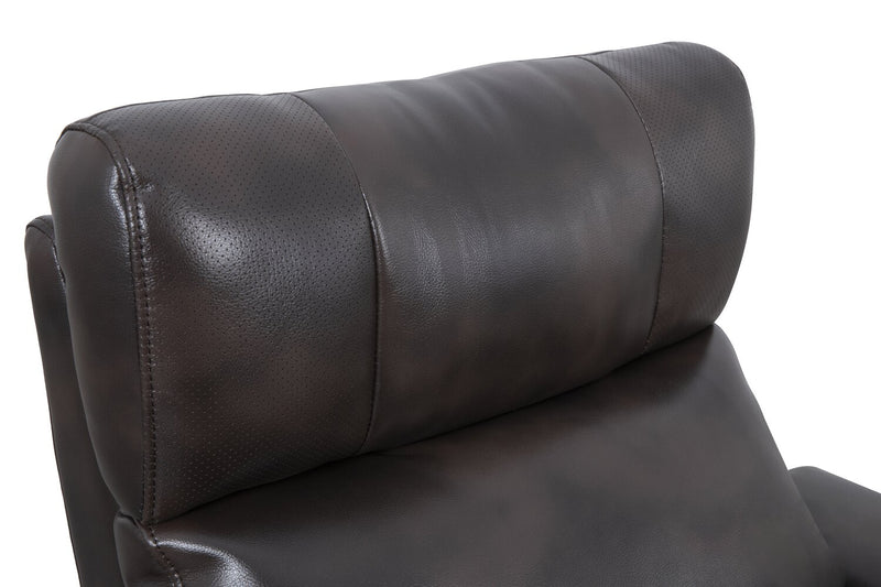 Escape 39\" Power Reclining Chair with Power Headrest and Surround Sound - Dark Brown Leather-Look Fabric