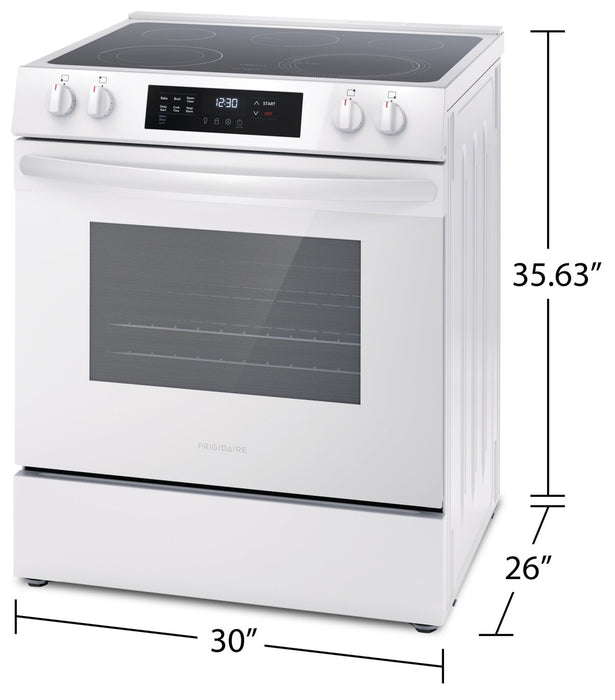 Frigidaire 5.3 Cu. Ft. Electric Range With EvenTemp™ Element and Five-Element Cooktop - White - FCFE… 