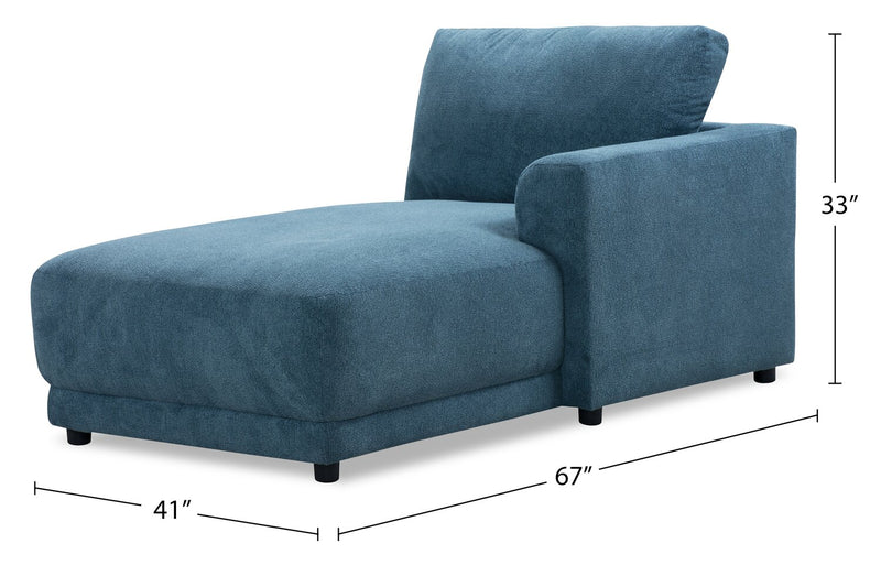 Voyage Modular Fabric Right-Facing Chair with Removable Back Cushions – Blue