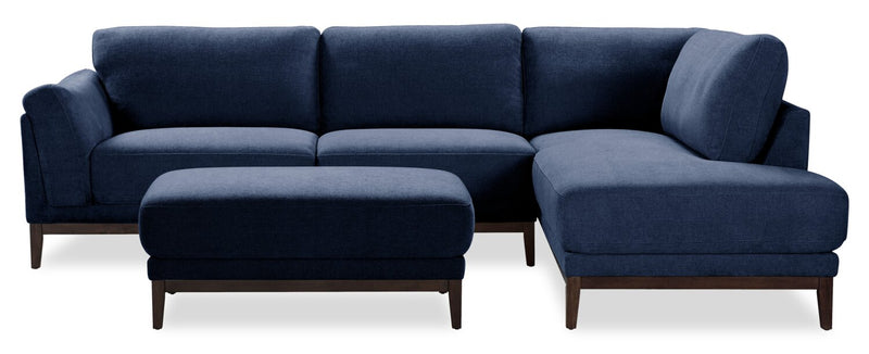 Horizon 44.09\" Fabric Ottoman - Navy