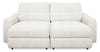Elevate Modular 82\" Beige Chenille Fabric Loveseat with Power Sliding Chairs and USB Ports