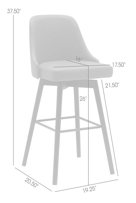 Nash Counter-Height Swivel Bar Stool - Dark Grey