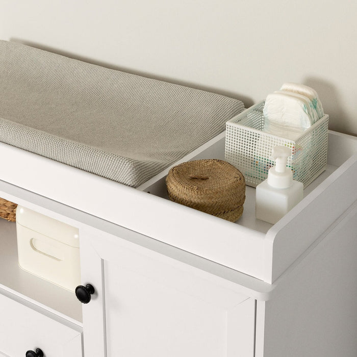 Zoe Baby Change Table with Storage Drawers - White 
