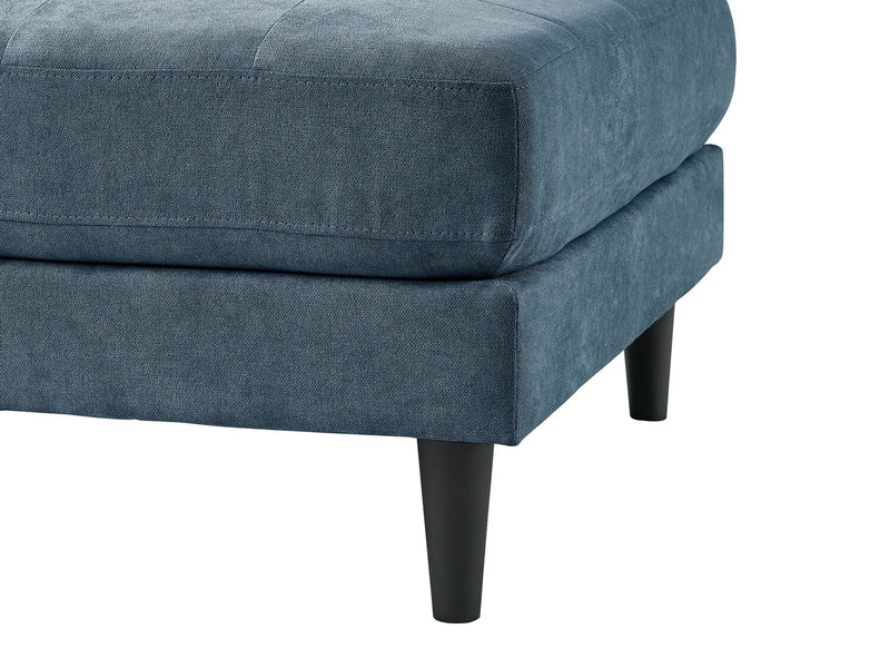 Metro 2-Piece Left-Facing Fabric Sectional with Chaise and Tufted Seat Cushions - Denim Blue