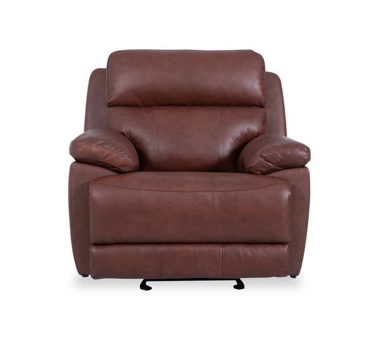 Sorrento 42\" Madrid Brick Brown Genuine Leather Power Reclining Chair with USB Port