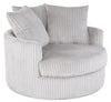 Made in Canada Grande 48\" Chenille Fabric Cuddler Accent Chair - Groove Mist Grey 