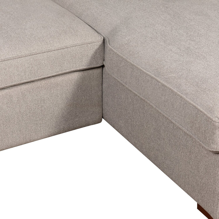 Haven 4-Piece Chenille Left-Facing Sleeper Sectional - Grey 