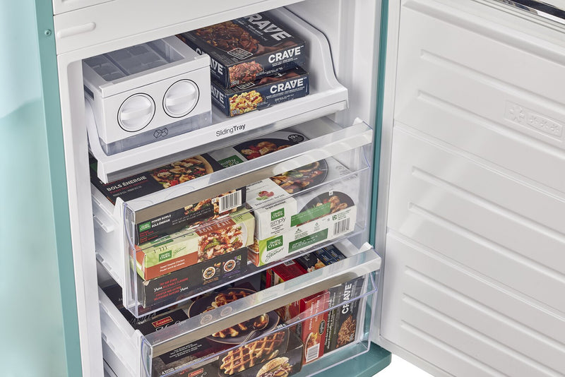 Classic Retro by Unique 24\" 12 Cu. Ft. Bottom-Freezer Refrigerator - Ocean Mist Turquoise - UGP-340L T AC