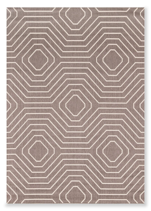 Suri 6'7\" x 9'6\" Geometric Area Rug - Brown