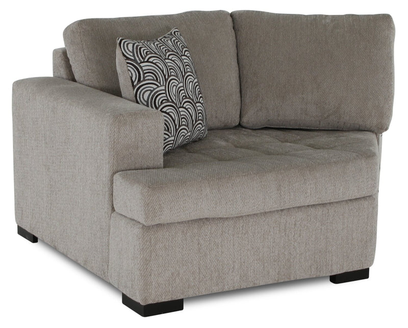 Legend 2-Piece Left-Facing Chenille Cuddler Sectional - Platinum 