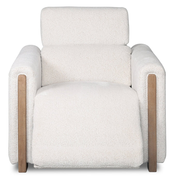 Sable Chenille Power Recliner - Alabaster