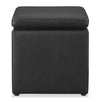 Manitoba 18\" Square Faux Leather Storage Ottoman - Black