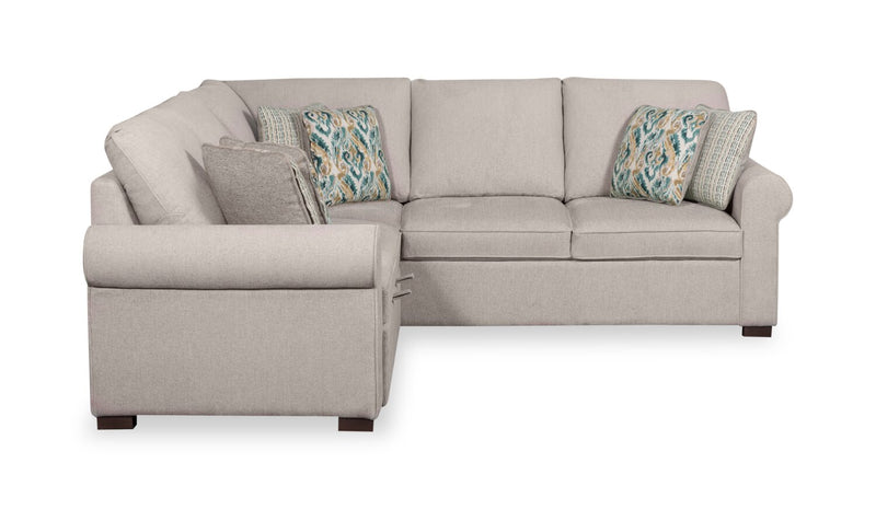 Scott Living Haven 3-Piece Left-Facing Grey Chenille Fabric Sleeper Sectional