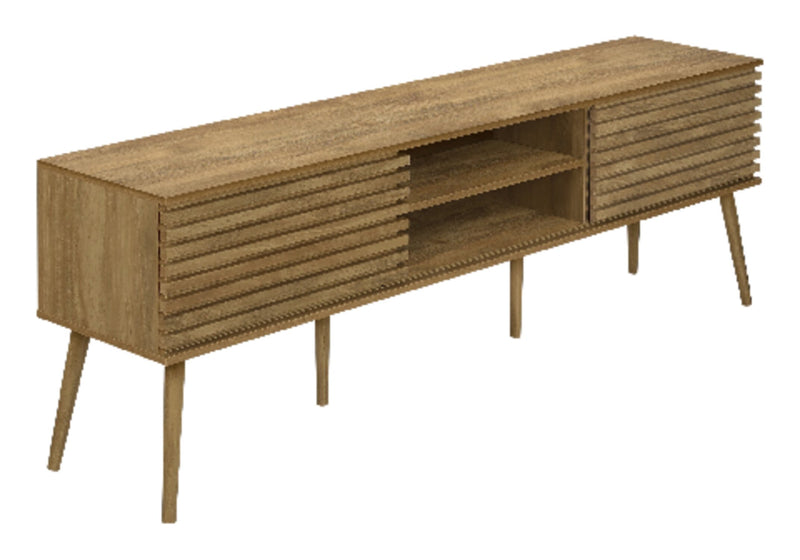 Gemma 72\" Rustic TV Stand with Storage and Cable Management for TV's up to 80\"- Brown