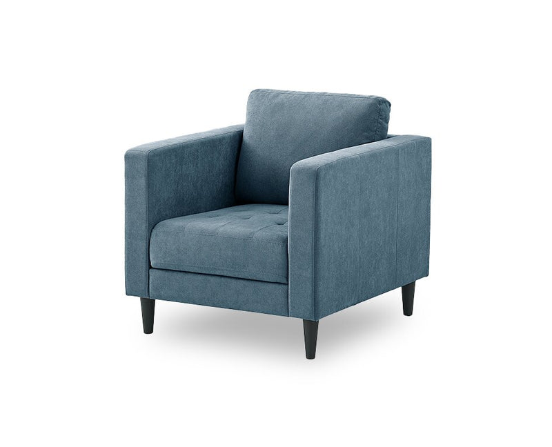 Metro 32\" Fabric Chair with Tufted Seat Cushion and Reversible Back Cushion - Denim Blue