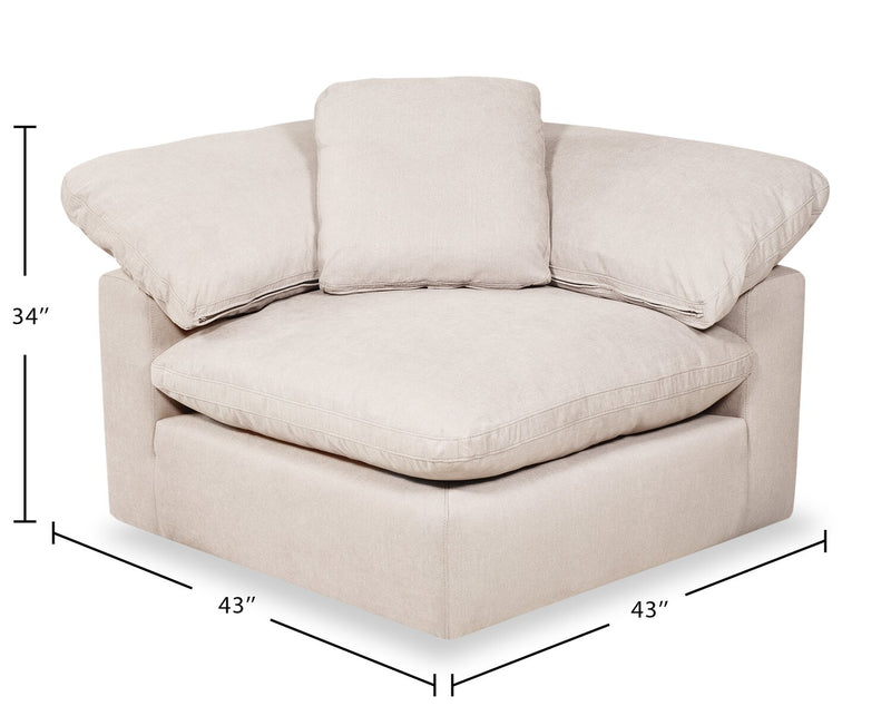 Eclipse Linen-Look Fabric Modular Armless Chair - Linen