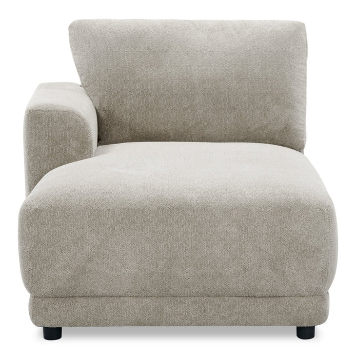 Voyage Modular Left-Facing Fabric Chair with Removable Back Cushions – Beige