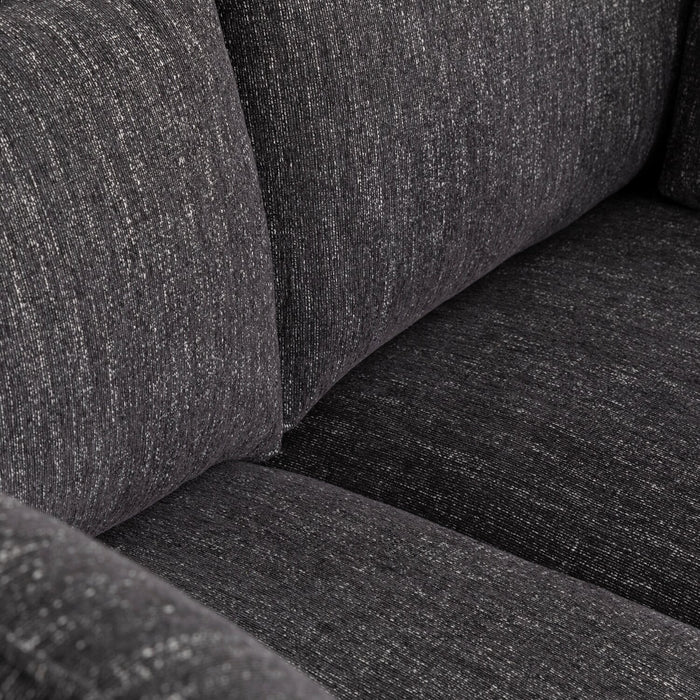 Fusion Modular 83.46\" Charcoal Grey Chenille Fabric Loveseat with Removable Feather Down Back Cushions 