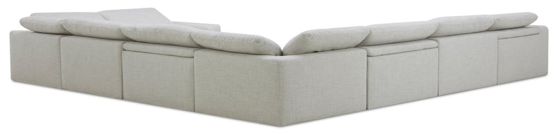 Sky Modular 8-Piece Fabric Power Reclining Sectional with Removable Feather Down Cushions -Nathan Wheat