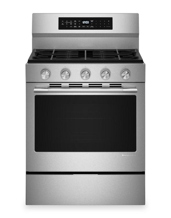KitchenAid 30\" 5.0 Cu. Ft. Smart Gas Range with Convection Modes - Stainless Steel - KFGS530SPS