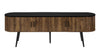 Elle 72\" Rustic TV Stand with Storage and Cable Management for TV's up to 80\"- Dark Brown and Black
