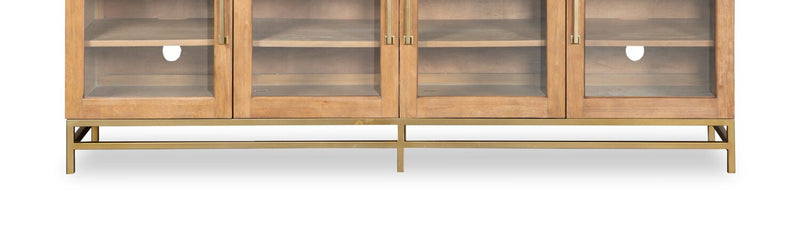 Cresset 70” Modern Solid Wood TV Stand with Storage and Cable Management for TVs up to 75\" - Belgian