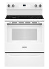 Maytag 30\" 5.3 Cu. Ft. Electric Range with No Preheat Air Fry - White - YMFES6030RW