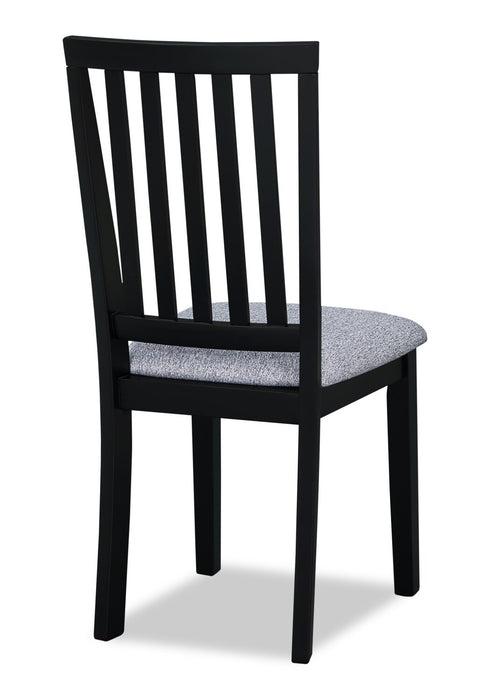 Bryn Dining Chair with Fabric Seat, Spindle-Back - Black