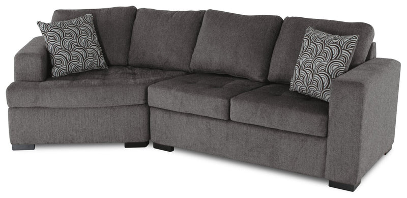 Legend 2-Piece Left-Facing Chenille Cuddler Sectional - Pewter