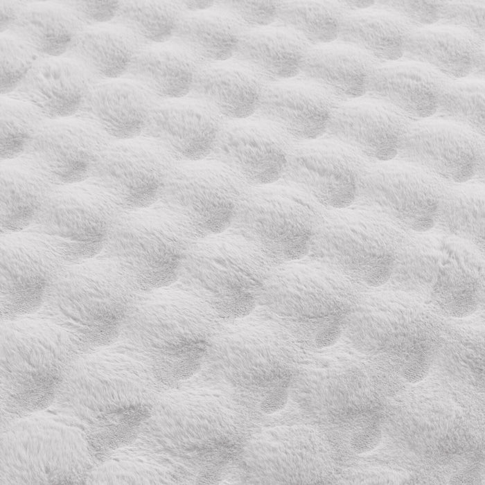 Faux Fur Bubble Light Grey Area Rug with Memory Foam Backing - 7' x 10'