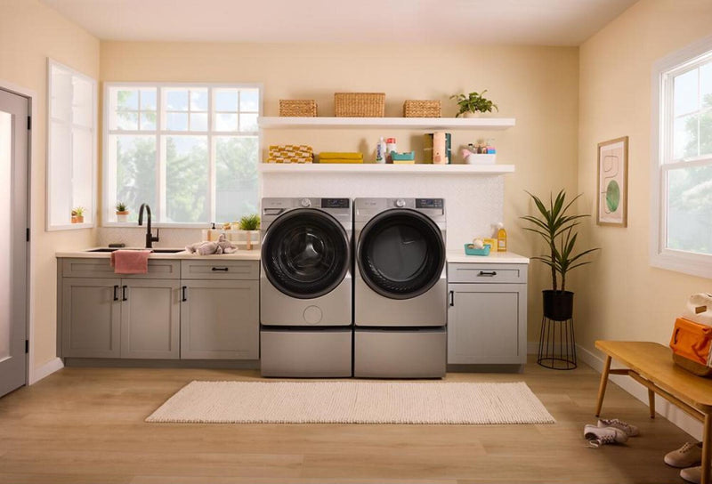 Whirlpool 5.2 Cu. Ft. Smart Front-Load Washer and 7.4 Cu. Ft. Electric Dryer - Radiant Silver