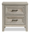Lara Bedside 2-Drawer Nightstand, 23.6\"W x 25.6\"H - Antique Grey 