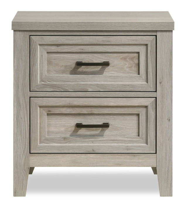 Lara Bedside 2-Drawer Nightstand, 23.6\"W x 25.6\"H - Antique Grey 