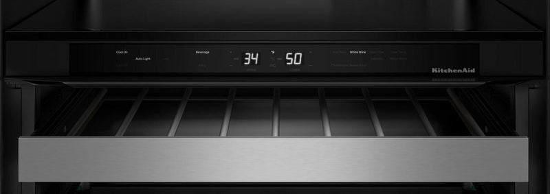 KitchenAid 24\" Beverage Centre with Wood-Front Racks – PrintShield™ Stainless Steel - KUBL524SPS