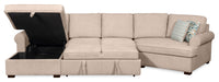 Scott Living Haven 3-Piece Right-Facing Chenille Fabric Cuddler Sleeper Sectional with Storage - Taupe