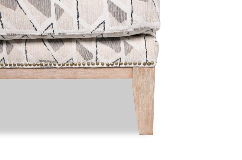 Haden 30\" Chenille Fabric Accent Chair with Wood Base and Nailhead Trim - Angelou Linen Multicolour
