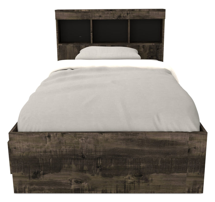 Riley 6-Piece Twin Mates Bed with Headboard Bedroom Set – Grey