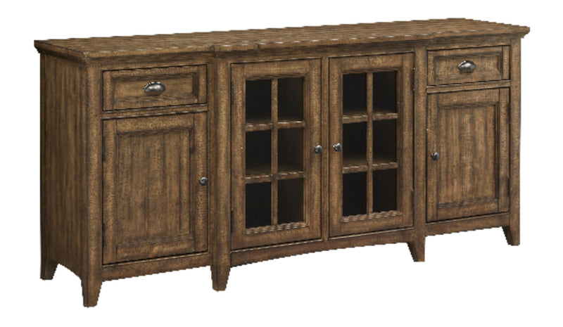 Wesley 70\" Traditional TV Stand with Storage and Cable Management for TVs up to 75\" - Toasted Nutmeg
