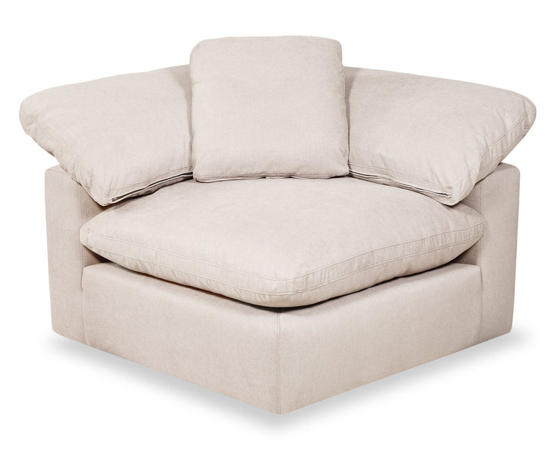 Eclipse 5-Piece Linen-Look Fabric Modular Sectional with Ottoman - Linen