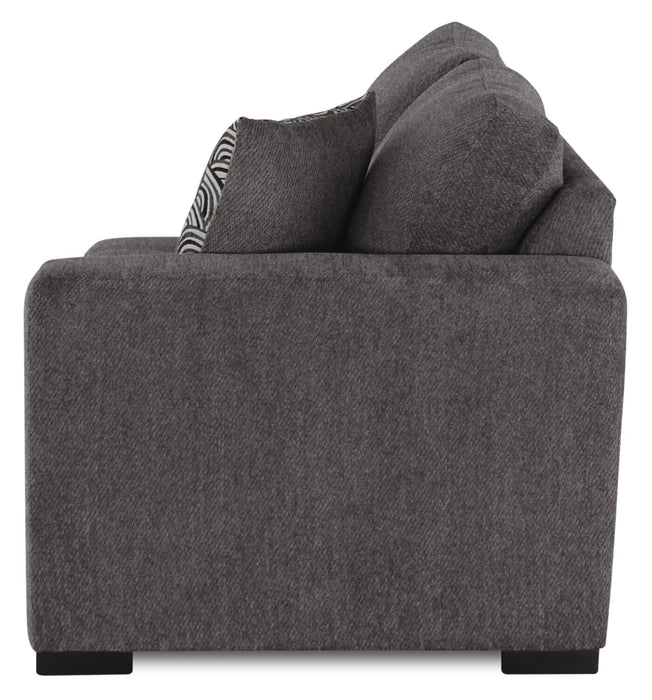Legend 2-Piece Left-Facing Chenille Cuddler Sectional - Pewter