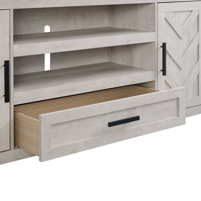 Hayward 70” Modern TV Stand with Storage and Cable Management for TVs up to 75” - White