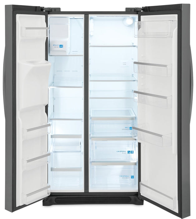 Frigidaire Gallery 36.1\" 22.3 Cu. Ft. Counter-Depth Side-by-Side Refrigerator - Smudge-Proof® Black … 