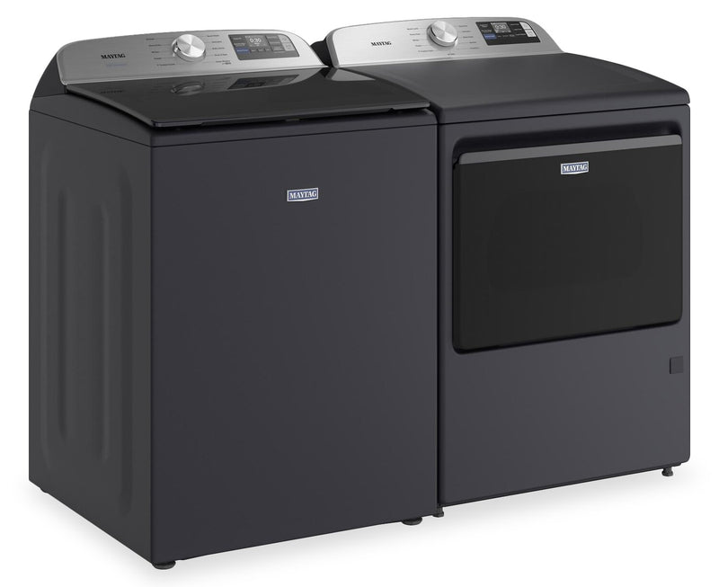 Maytag 6.0 Cu. Ft. Smart Top-Load Washer and 7.4 Cu. Ft. Front Load Electric Dryer - Midnight Steel